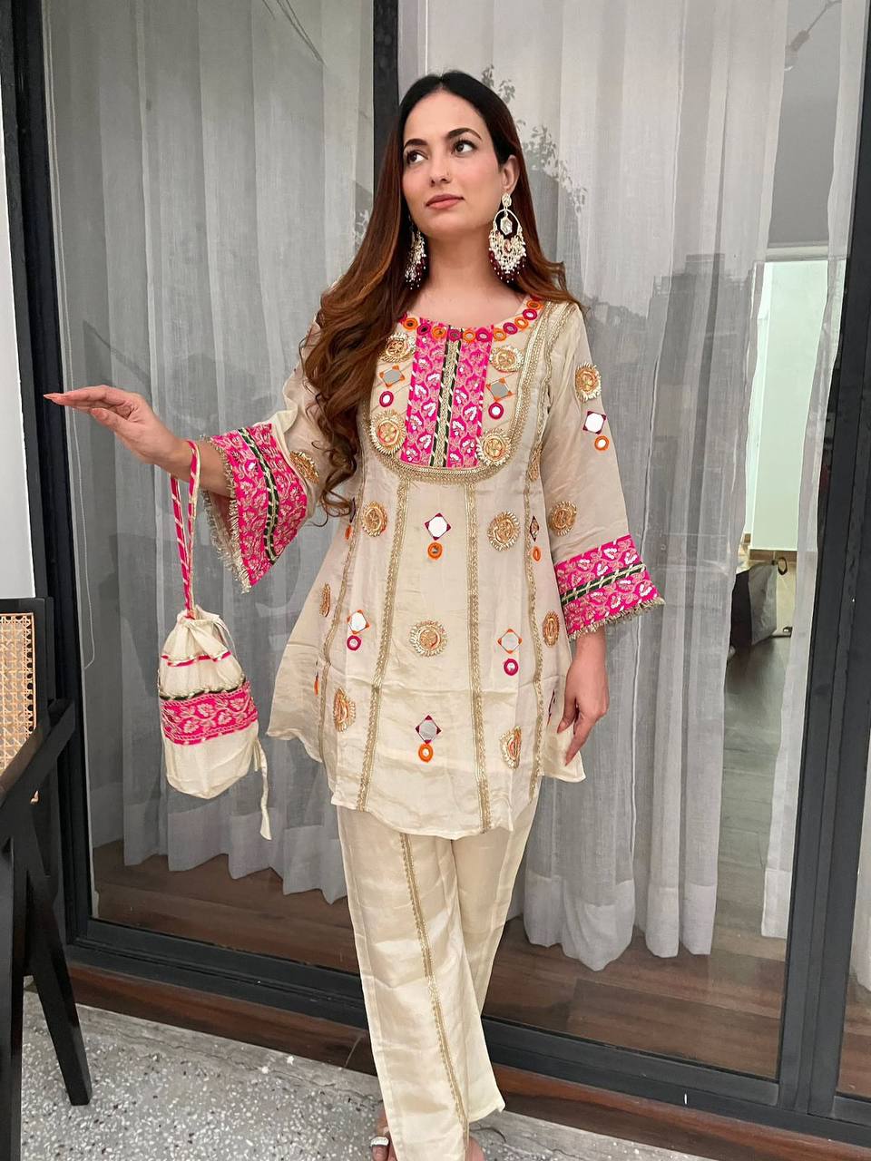 Luxe Mirror Embroidered Co-Ord Set