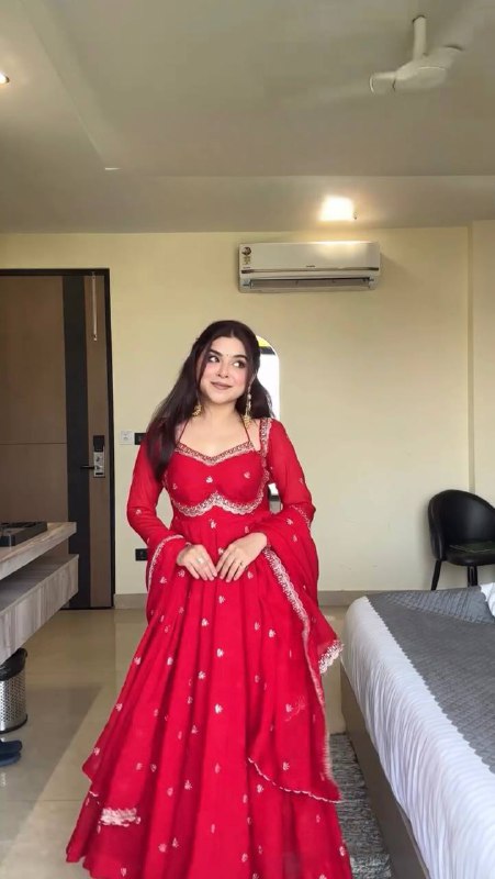 Royal Partywear Anarkali Set With Heavy Embroidery Work