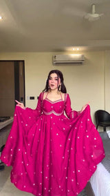 Royal Partywear Anarkali Set With Heavy Embroidery Work