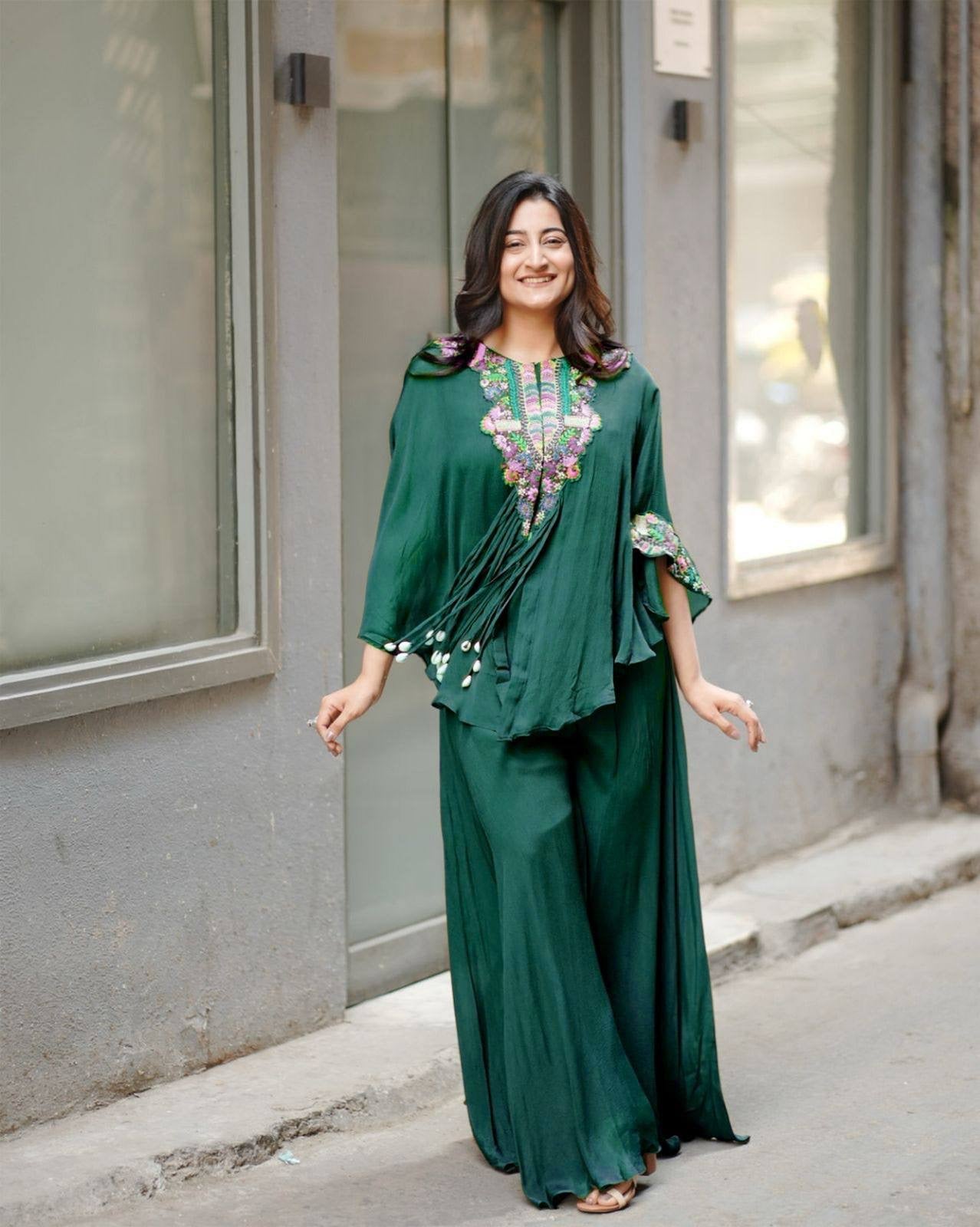 Trendy Indo Western 3 Piece Set with Sequin Embroidery & Kodi Latkan