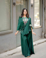 Trendy Indo Western 3 Piece Set with Sequin Embroidery & Kodi Latkan