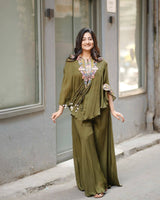 Trendy Indo Western 3 Piece Set with Sequin Embroidery & Kodi Latkan