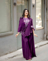 Trendy Indo Western 3 Piece Set with Sequin Embroidery & Kodi Latkan