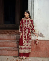 Elegant Embroidered Sequin Designer Suit Three Piece Set with Dupatta