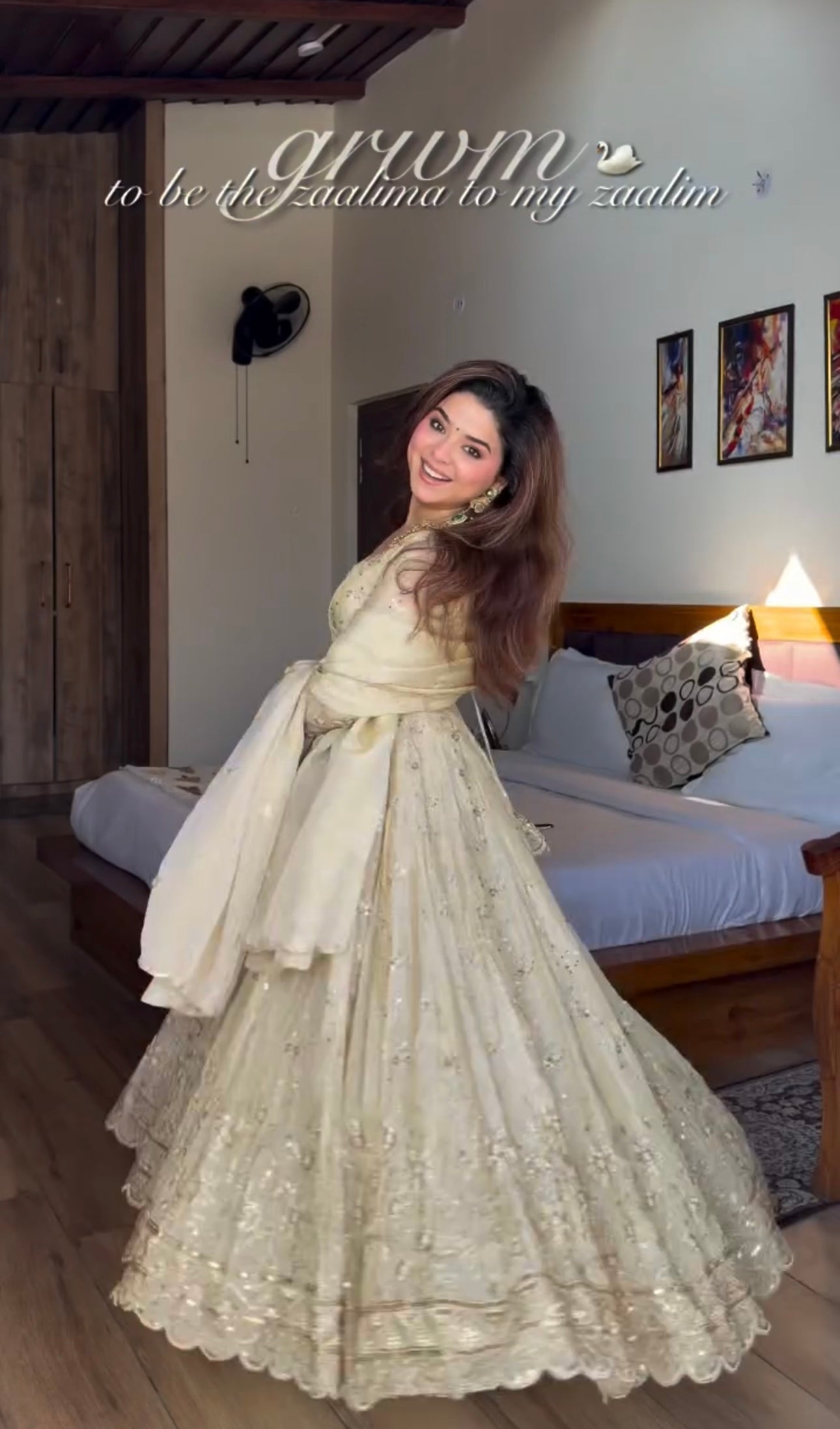 Raveta Elegant Moti Chinon Anarkali Style Gown Set