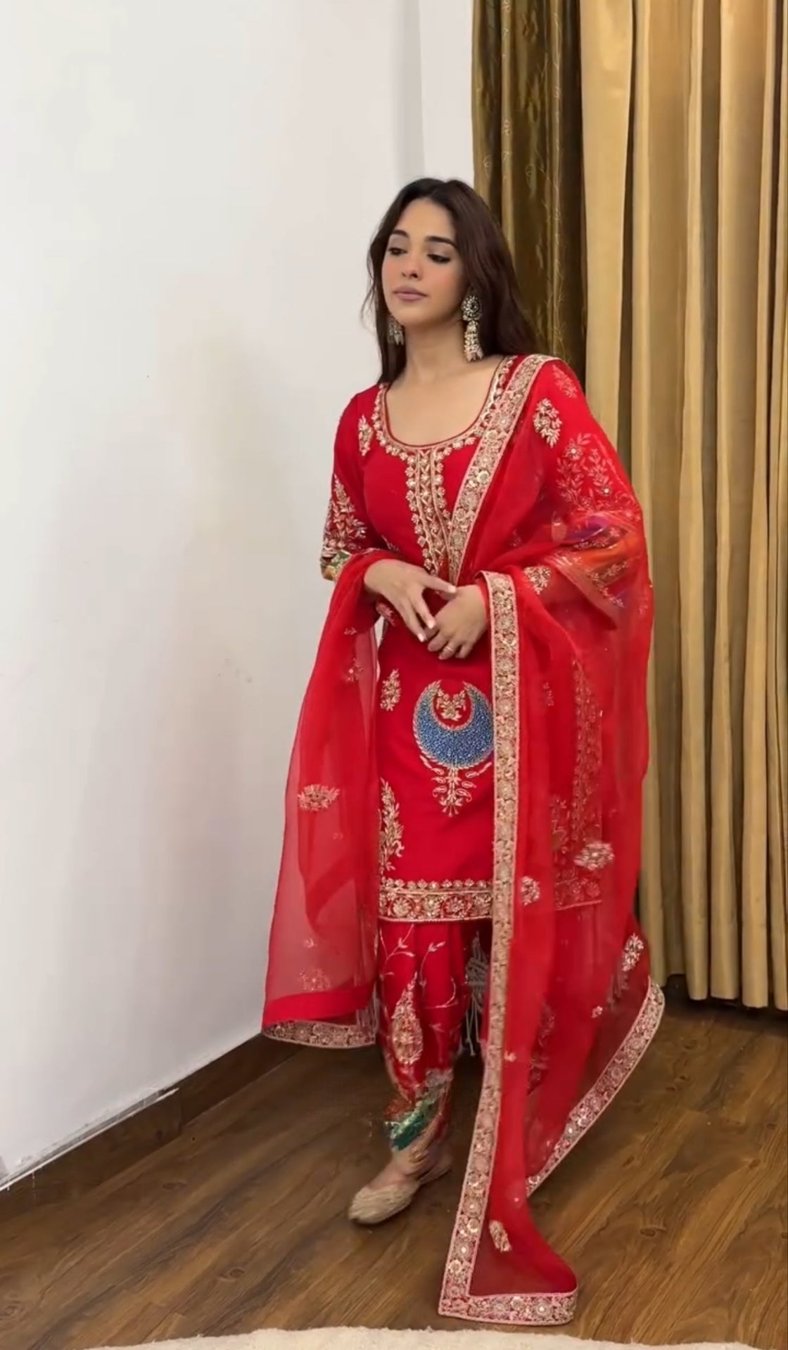Designer Party Wear Top, Pant and Dupatta Set
