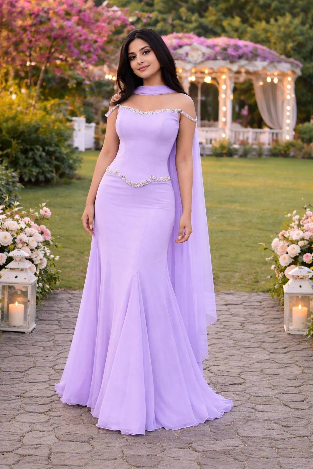 Luxury Lavender Stone Corset Lehenga Set – Designer Party & Occasion Wear