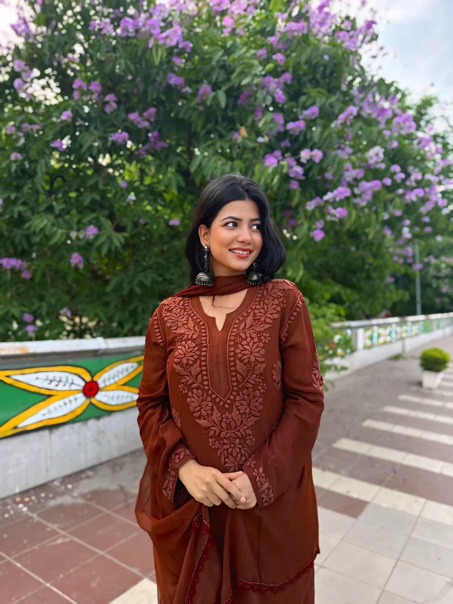 Party Wear Designer Kurta Palazzo Ensemble