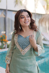 Lustrous Salasa Top and Jacquard Pant Festive Co-ord