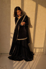 Designer Party Wear Top Palazzo Set with Mirror Work & Dupatta