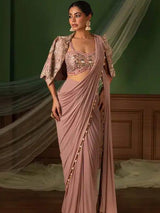 Party Wear Ready-to-Wear Saree with Jacket & Blouse