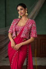 Party Wear Ready-to-Wear Saree with Jacket & Blouse