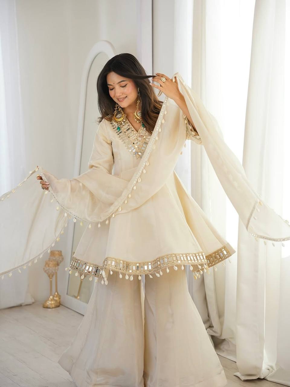 Noor Mirror Radiance Sharara Set