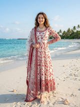 Zyra Heavy Embroidery Georgette Gown Set with Organza Cutwork Dupatta