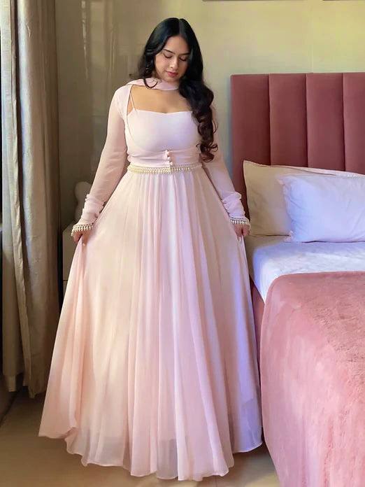Festive Magenta Chanderi Dress Set